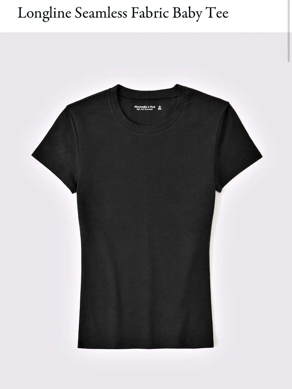 Abercrombie & Fitch Longline Seamless Fabric Baby Tee - Black